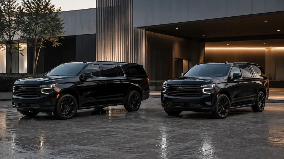 Chevrolet Suburban vs Chevrolet Tahoe con opciones de blindaje para traslados seguros.