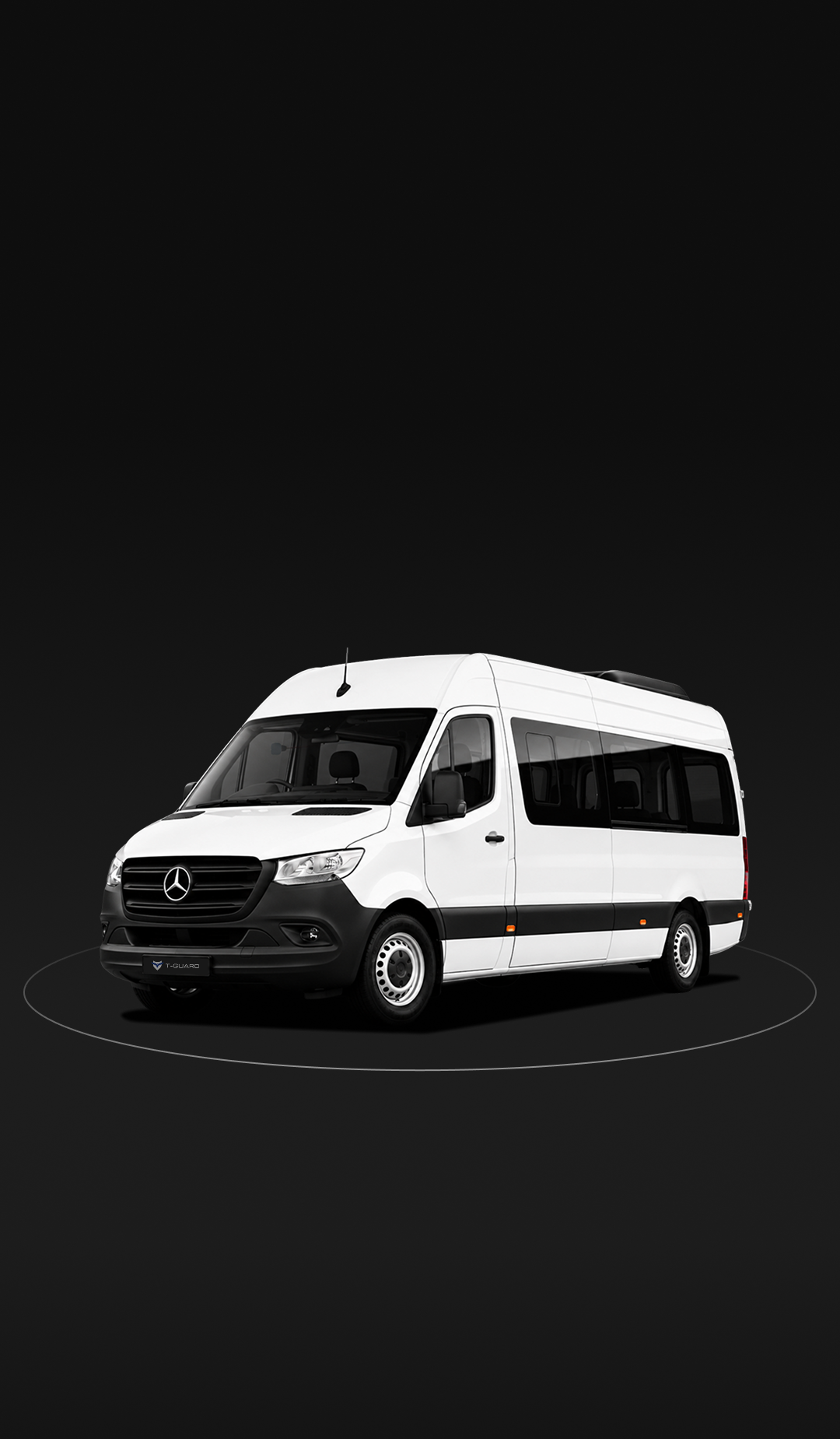 Mercedes Sprinter blindada Nivel III Plus T-Guard vista frontal con protección balística en CDMX.